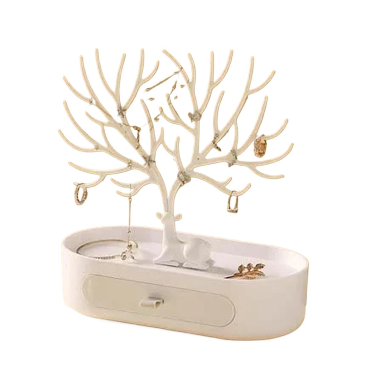 Zymjzbetic Jewellery Tree Jewelry Rack Necklaces Rings Display Bracelet Deer Organizer Cases Stand Tray Tree For Women(Color 5)
