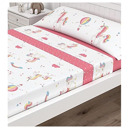 Victorio & Lucchino Juego de sábanas Infantiles CORALINA para Invierno Modelo Unicornio (Rosa Coral, 90 cm)