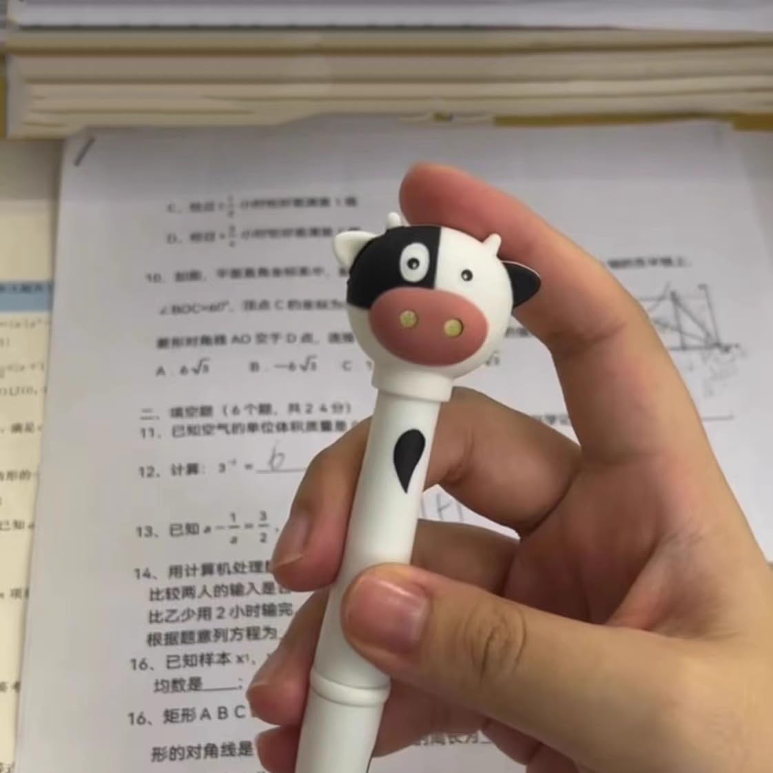 AKV Cute Cow Print Pen with Mooing Sound and LED Light, Black Ink Refill, Funny Cow Gift for Women, Girls & Kids (1Pcs) image 2