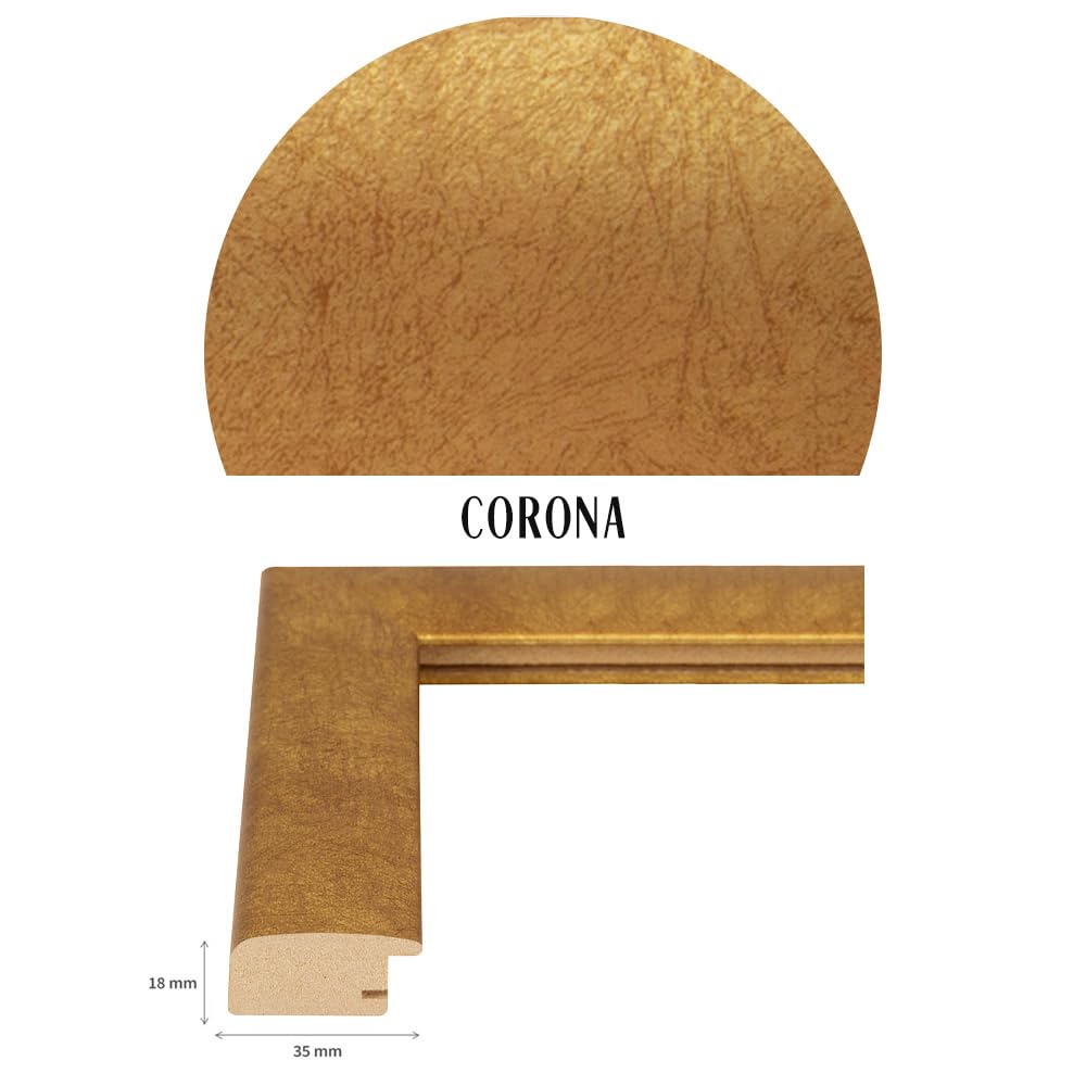 Bildershop-24 Puzzlerahmen Corona Blattgold 47,8x69cm 69x47,8cm (ca. 1000 Teile) ANTIREFLEX Entspiegelt