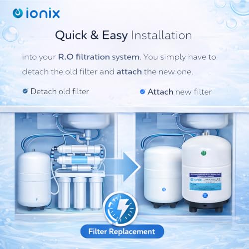 Image of IONIX RO Stainless Steel 304 Pre-Pressurized Metal Pressure Tank with Tank Valve, Water Softener, 4.4 Gallons Capacity, Healthy Water for Your Family, Used by Top Indian Brands (Pack of 1)