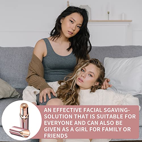 Facial Hair Removal For Women Painless Hair Remover, Waterproof Shaver Razor Hair Remover With Led Light For Face Bikini Peach Fuzz Upper Mustache Lip Chin (Rose Gold) #TOP5