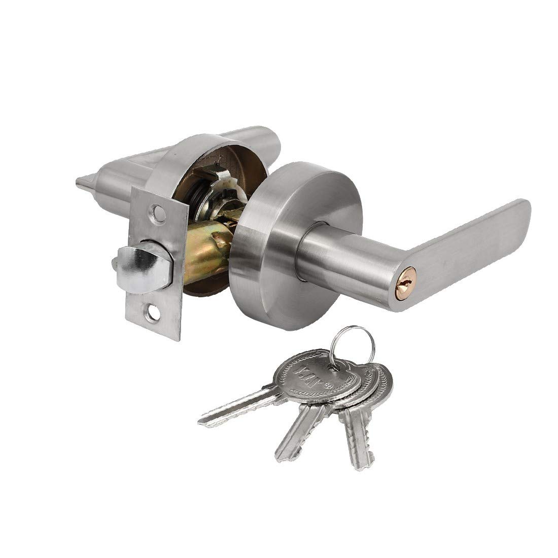 New Lon0167 Con llave Destacados Puerta de entrada eficacia confiable delantera Manija Manija Perilla Bloqueo Leverset Bloqueo Juego de 70 mm de diámetro(id:c17 42 24 9db)