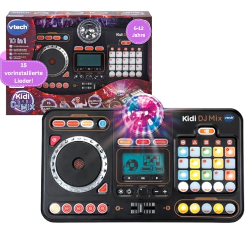 VTech Kidi DJ Mix – 10-in-1 DJ-Mischpult mit Jog-Wheel und vielen Effekten zum Bearbeiten der Musik – Für Kinder von 6-12 Jahren, Schwarz