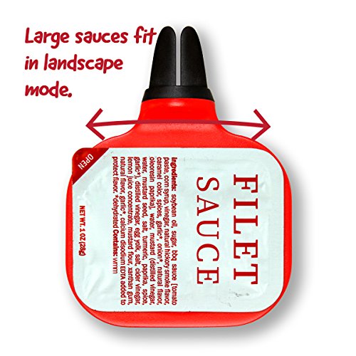 Saucemoto Dip Clip | An in-car sauce holder for ketchup and dipping sauces. As seen on Shark Tank (4 Pack, Gray)