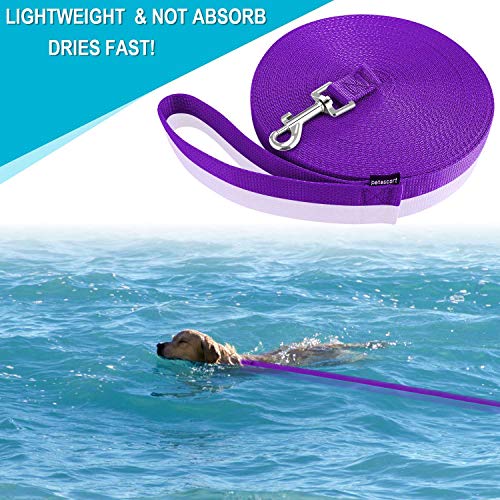 Petescort Dog/Puppy/Cat 15 Ft, 20 Ft, 30 Ft, 50 Ft Long Leash For Dog Cat Training, Play, Camping For Small, Medium Dogs Or Cats(15 Feet,Purpule) #TOP2