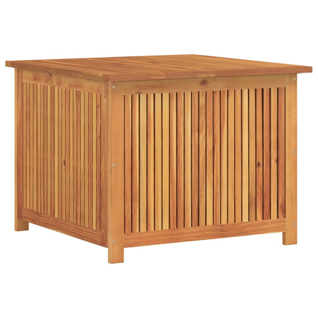 Gartenbox aus Massivholz Akazie 75x75x58 cm mit wasserfestem Innenbeutel für Außen- und Innenbereich, robuste Aufbewahrungstruhe für Möbelkissen, Decken und Spielzeug,