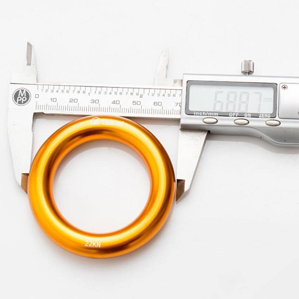 25KN - Anillo de rescate para rappel de escalada en roca, conector de rescate dorado, talla L