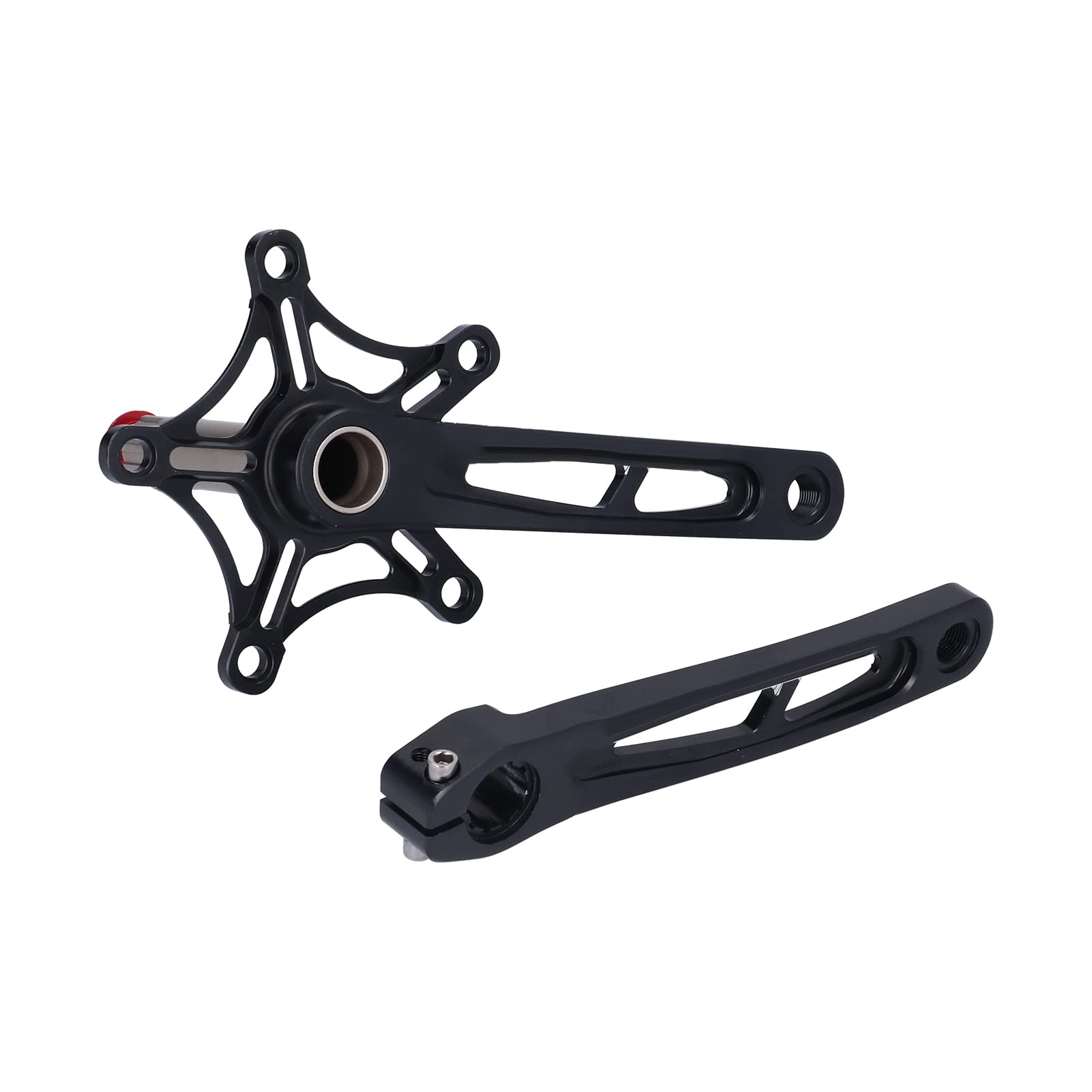 CHICIRIS Guarnitura MTB 130mm Square Taper, Bici da Strada One‑Piece 130BCD Guarnitura Bici Pieghevole in Lega di Alluminio con Pedivelle Cave(Nero)