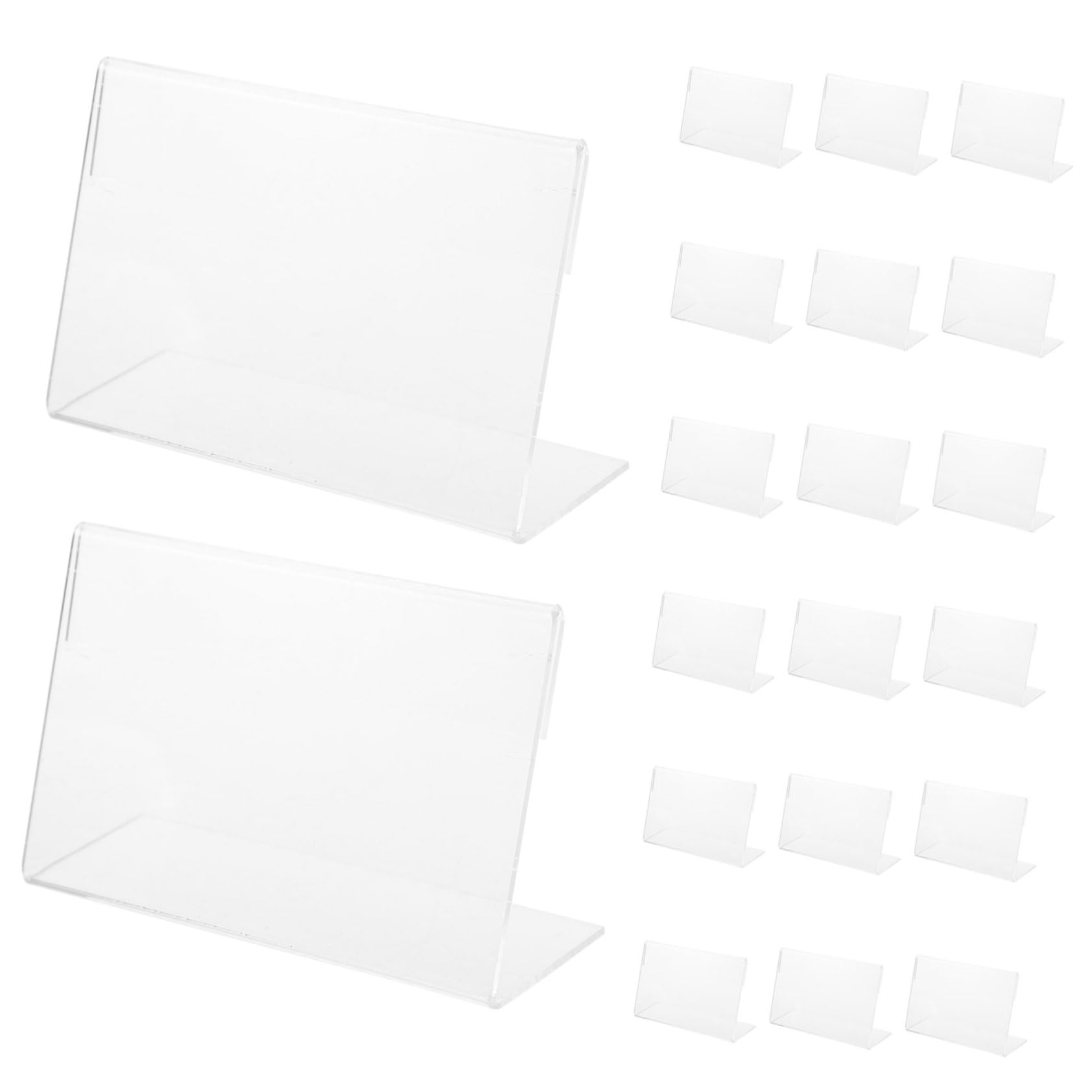 Uonlytech 10 Ensembles Porte-étiquette Support De En Magasin De Détail Présentoir Support Tableau Treteaux Table D'affichage De Signe Porte-affiche En Acrylique 20 Pièces * 10