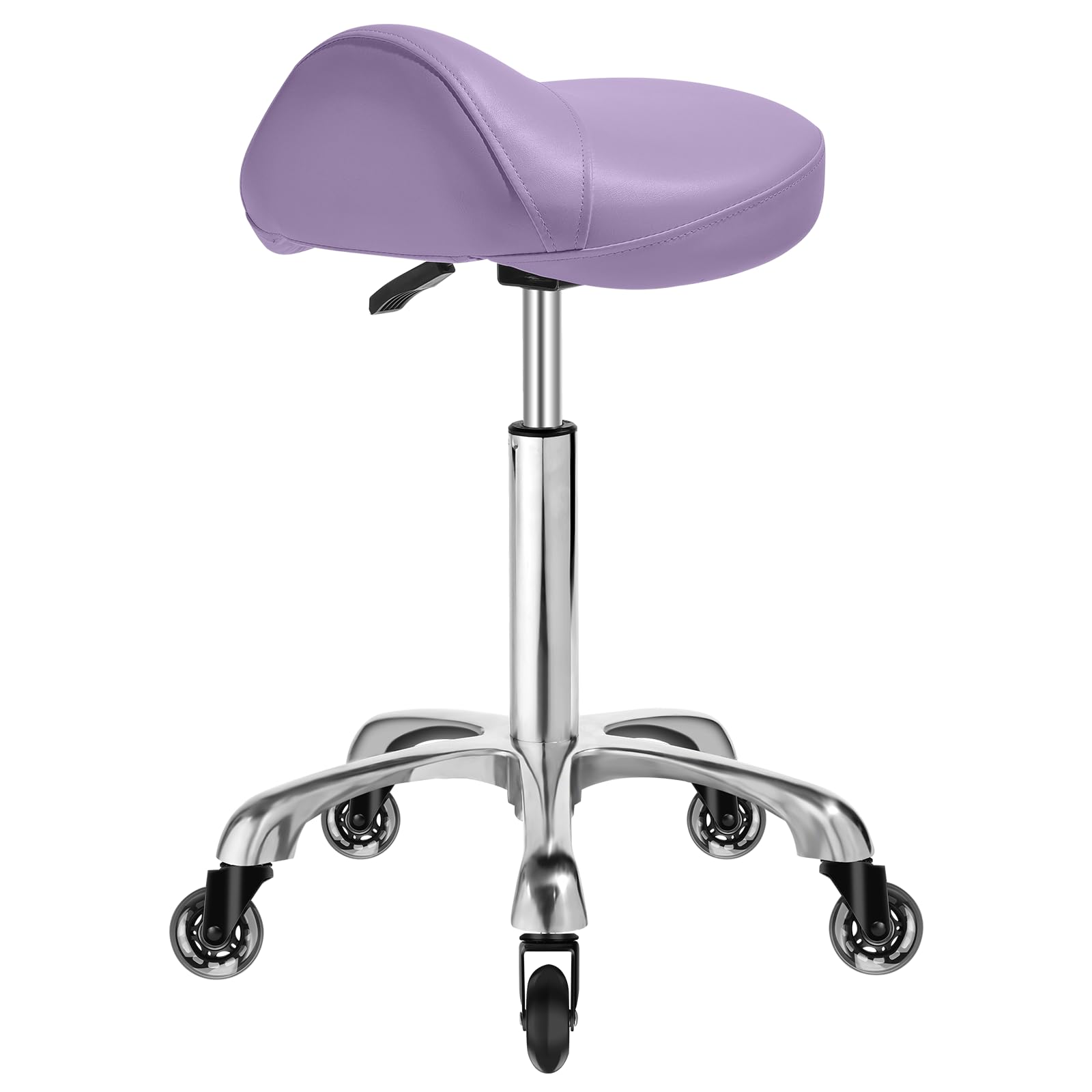 YEEZEE Ergonomic Saddle Stool, Adjustable Saddle Chair with Wheels, Purple