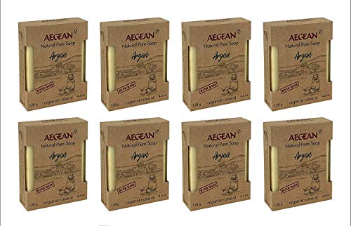 Argan Oil Soap Bar - Handmade 100% Pure Natural & Vegan, Shampoo Bar (8 Bars)