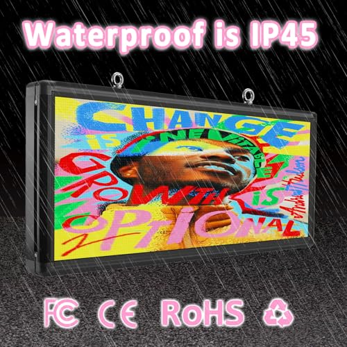 Image of Commercial Grade P6 Outdoor Programmable LED Sign IP45 Waterproof High-Brightness Digital Display, Energy Saving LED Panel for Business, Events, Retail & Stock Ticker Scrolling Text /Logo Advertising Screen