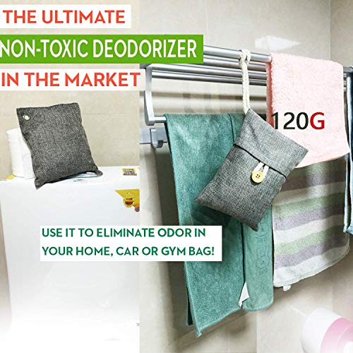 DTXDTech Bamboo Charcoal Bags 8 Pack (2X500 G) (4X220 G) (2X100 G) Activated Bamboo Charcoal Natural for Home, Car,Closet,Shoes - Thumbnail 5