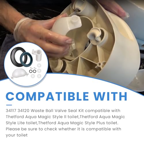 Image of 34117 Waste Ball Kit Compatible with Thetford Aqua Magic Style II, Style Lite, Style Plus Toilet,Replaces 34120,34117
