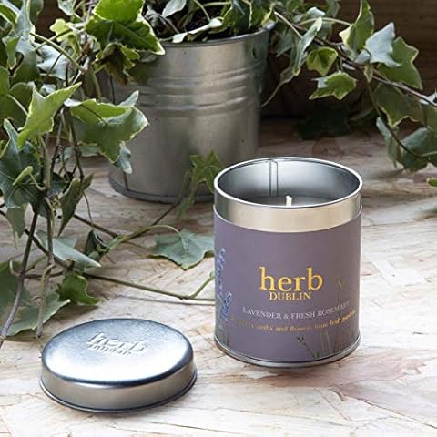 Lavender and Fresh Rosemary 35 Hour Soy Wax Candle from Herb Dublin, 180g Cover