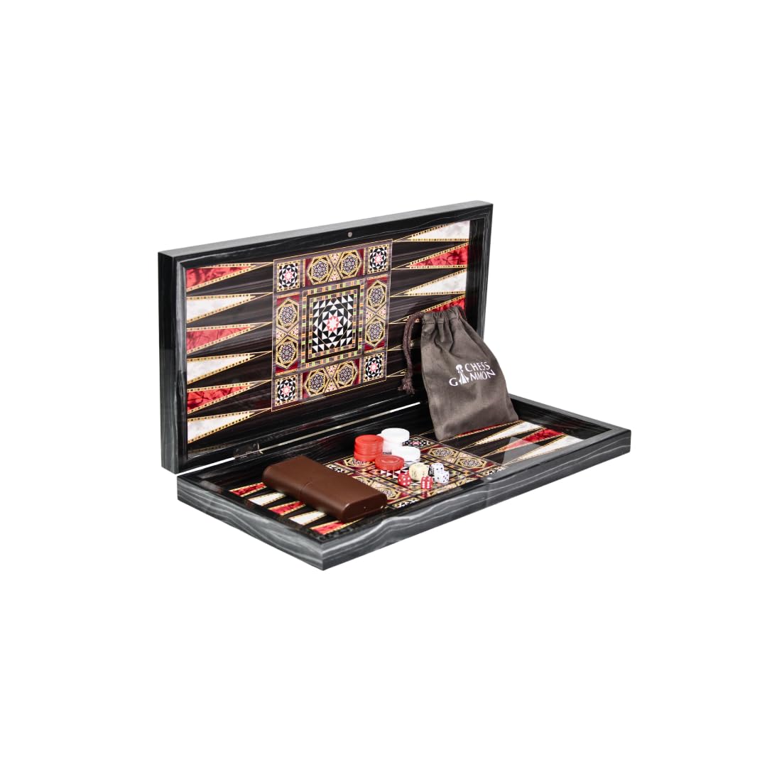 Manopoulos - Juego de ajedrez y backgammon de 19 pulgadas