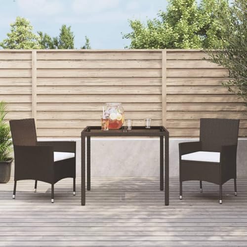 Fasba Gartenstühle mit Kissen 2 STK. Braun Poly Rattan, Relaxsessel...