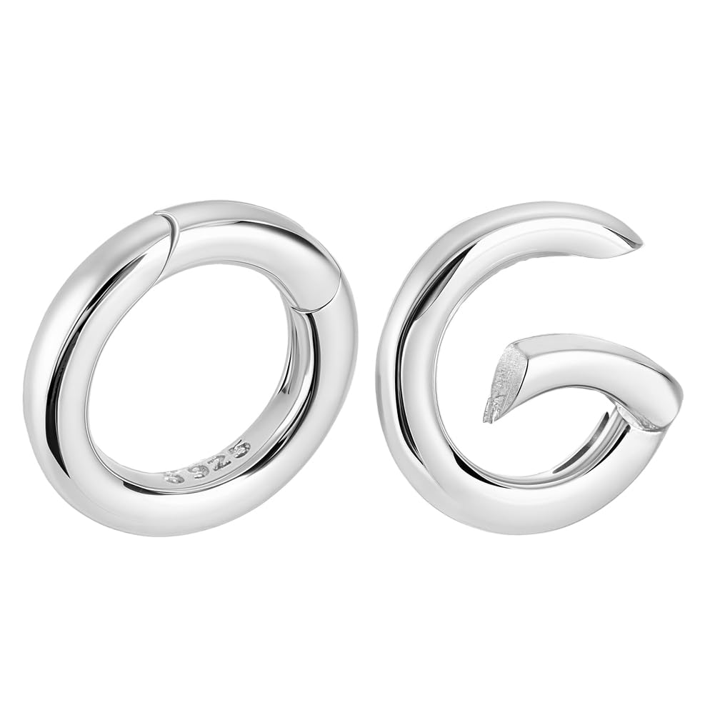 AHANDMAKER 925 Sterling Silber Halskette Enhancer Verschluss 12mm Runder Halskettenverkürzer Schmuckverschlüsse Federtorring Zur Schmuckherstellung Armbänder Silbern Silberfarbig