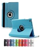 ShopNY Case - Apple iPad Air Case - 360 Degree Rotating Stand Case Cover with Auto Sleep / Wake Feature for iPad Air / iPad 5 (5th Generation) (Light Blue)