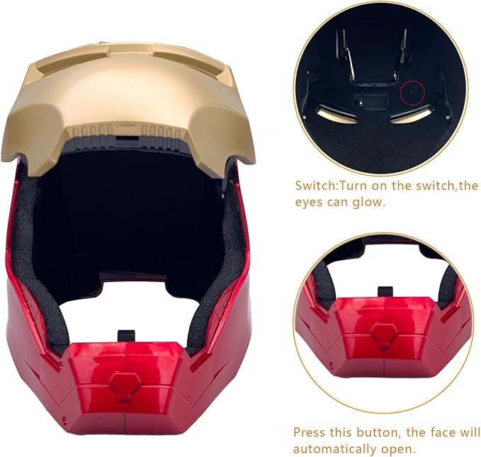 Image of Toys Uncle Figure (Kids Wearable Iron Man Helmet with Lights)