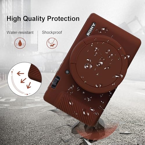 Funda Protectora Canboc para Cámara Sony ZV-1, Silicona Marrón miniatura 7