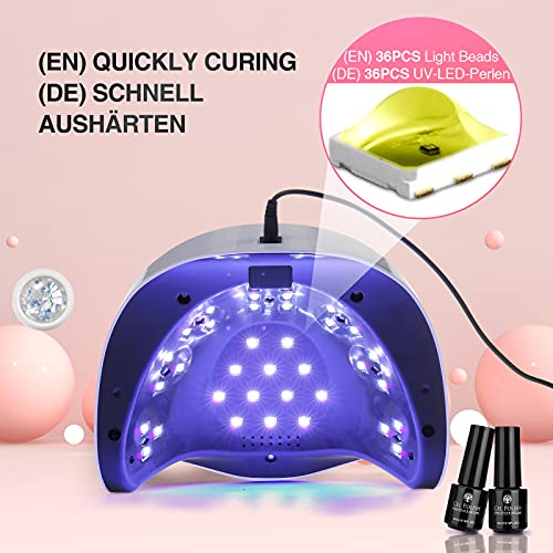 Skymore 110W Nageltrockner UV LED Lampe für gelnägel, UV Nagellampe mit Infrarot Sensor LCD, 10/30/60/99s Timer… – Bild 6