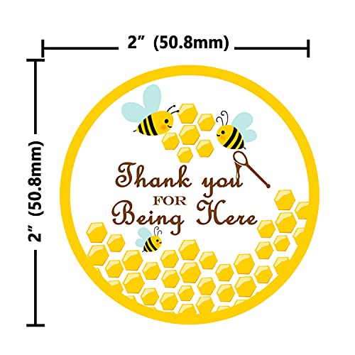 Top label Thank You for Being Here Honey Label,Bumble Bee Baby Shower Favor Stickers,2 Inch 160 Pcs Per Pack - Image 3