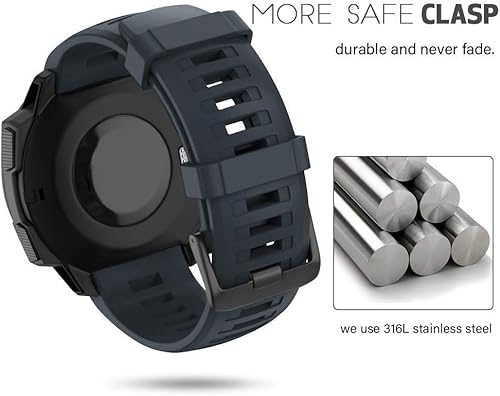 Miniatura 93 de NotoCity Instinct Band, Soft Silicone Replacement Watch Strap for Garmin Instinct 2/Solar Sports GPS Smartwatch With Adapter Tools Verde