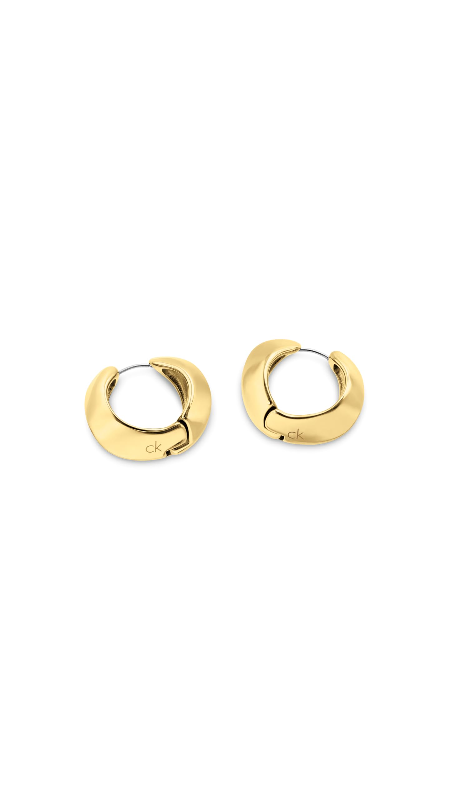 Calvin Klein Colección SCULPTED para Mujer Pendientes de Aro de Acero Inoxidable con Chapado en Oro Amarillo - 35000820