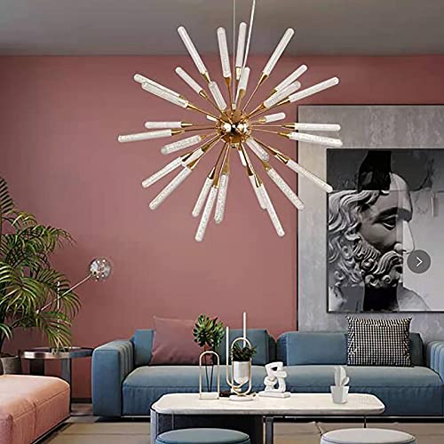 Chandelier bubble LED moderne doré 65cm pour l'éclairage chic du salon - 2