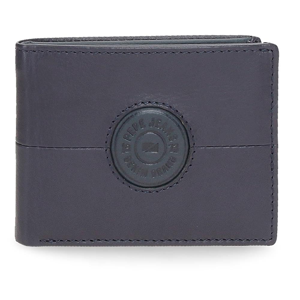 Pepe Jeans Dual Portafoglio Verticale con Portafoglio Nero 8,5x10,5x1 cm Pelle by Joumma Bags, Nero, Taglia unica, Portafoglio verticale con portafoglio