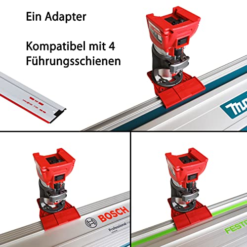 SLE Professionele geleiderailadapter voor Milwaukee M18 FTR8 / FTR-0X voor Makita/Bosch/Festool/Mafell geleiderail bovenfrees randfrees adapter - Afbeelding 4