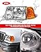 ADCARLIGHTS for 2001 2002 2003 2004 2005 2006 2007 2008 2009 2010 2011 Ford Ranger Headlight Assembly with Clear Lens Chrome Housing Amber Reflector Headlamp Replacement Left Right Pair