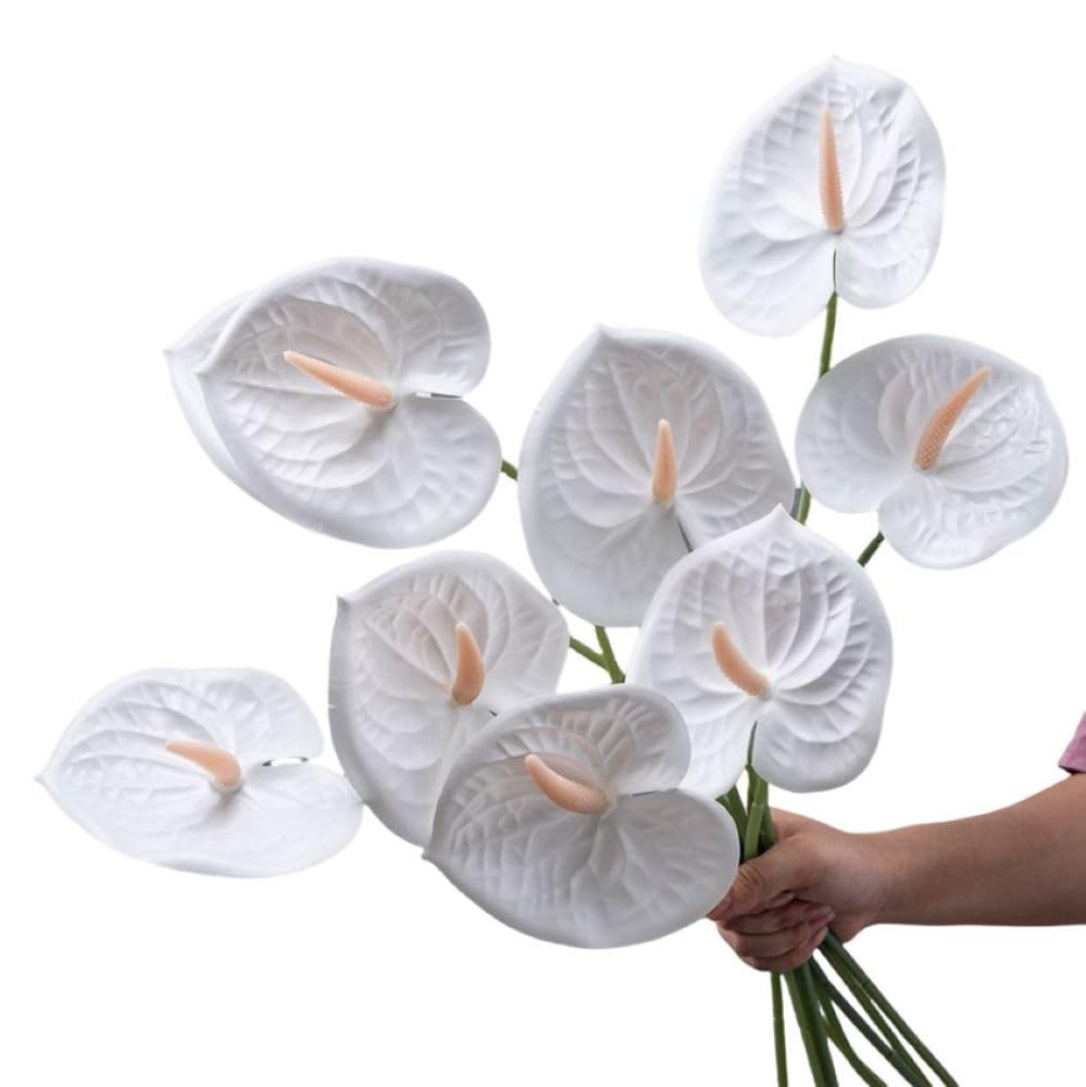 Amazon.com: Corkwaw 8 Pcs 23-5/8 inch Artificial Anthurium Flowers