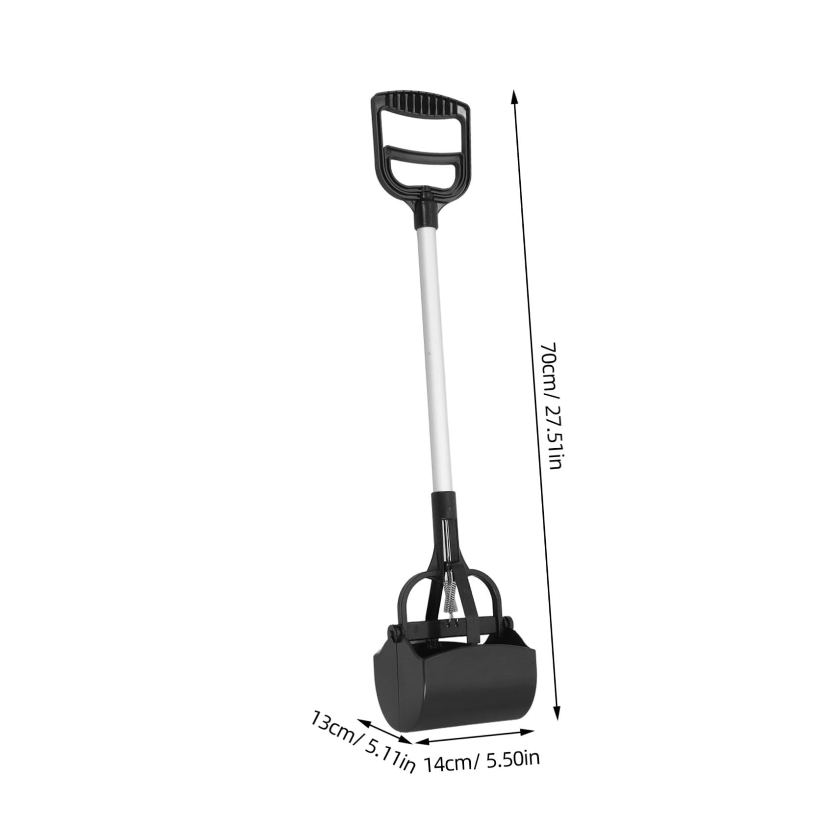 Ramasse-crottes pour Animaux à Long Manche, Outil de Nettoyage Solide en Plastique Noir, Nettoyage Extérieur, Usage Domestique, Animaux de Compagnie Chiens et Couleur Aléatoire
