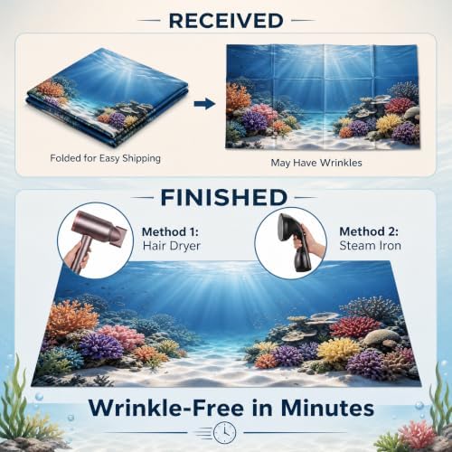 4 Pack Aquarium Background 36x18in Vinyl Cloth Decor for Fish Tank — 사진 5