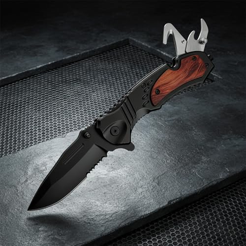 camping folding knives serrated