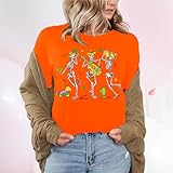 Cinco De Mayo Shirts for Women Funny Skeleton Dabbing Tshirt Mexican Fiesta Shirt Mexico Tee Sombrero Tops Orange