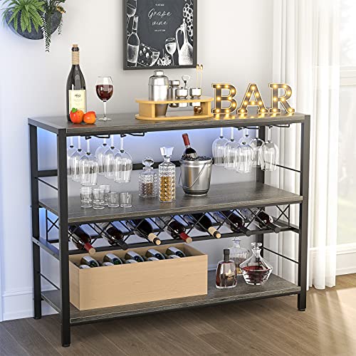 image for Ecoprsio Wine Rack Table, Modern Bar Cabinet with Wine Rack and Glass 