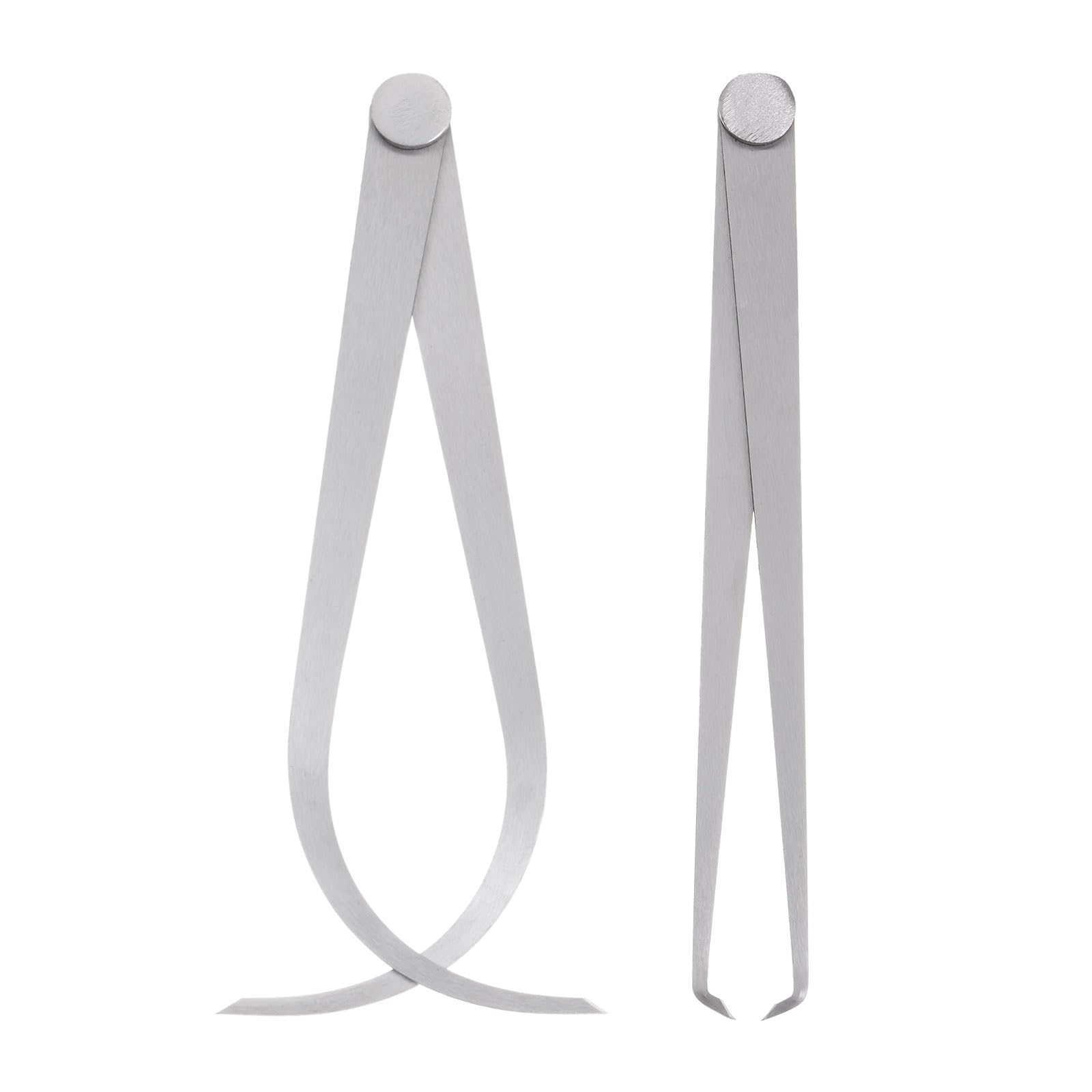 Kozelo Firm Joint Inside Outside Caliper Set - [8 Inch] Stainless Metal Firm Friction Joint Measurement Tool for Size Measuring Use, Silver Tone