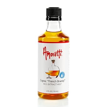 Amoretti - Cognac French Brandy Extract 88% alc. Water Soluble 2 oz - Highly Concentrated & Perfect For Pastry, Savory, Brewing, and more, Preservative Free, Vegan, Kosher Pareve, Keto Friendly