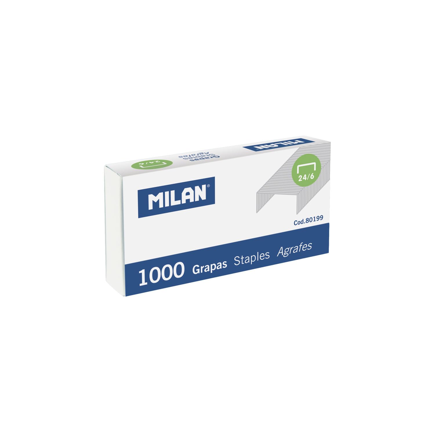 Blister Pack of 2 Boxes with 1000 Staples 24/6 MILAN®