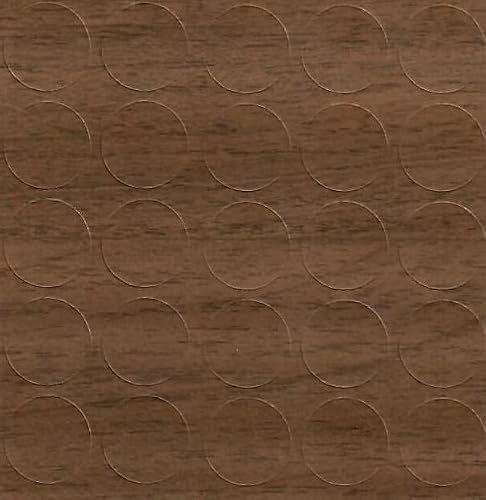 Ancient Walnut 14mm Self-Adhesive Furniture Screw Hole Cover Caps 25 Pcs, Acrylic, Durable, Thin, Perfect for Shelves, Camlock, Confirmates, Egger Compatible