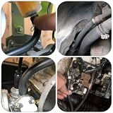 ZAMDOE Uniwersalny wąż benzynowy przewód paliwowy zestaw rur olejowych do samochodów, motocykli, generatorów, filtra paliwa, skutera, mini motocyklu, silników ATV, czarne gumowe rurki, średnica 1 m, 5