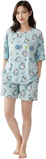Women’s Cute Cartoon Print Night Suit Set | Soft Short Sleeve Top & Shorts Pajama Set | Comfortable Sleepwear Loungewear f... Price In India