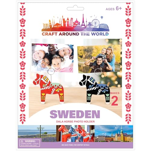 Craft Around The World - Portafotos con diseño de caballo Dala sueco, hace 2