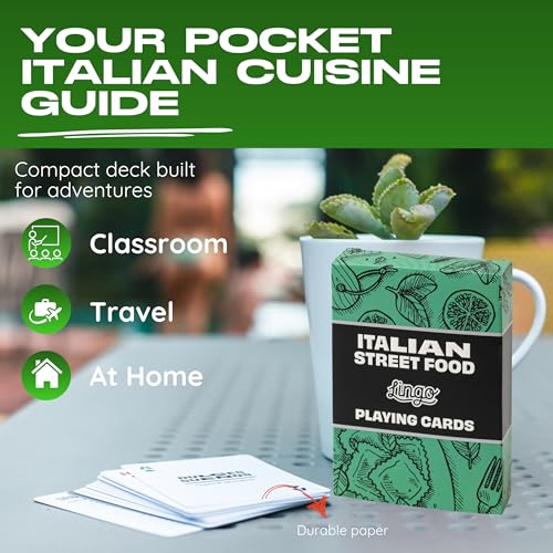 Lingo Italian Street Food Playing Cards | Italian Street Food Recipes & Tips Travel Flashcard Deck - Image 5