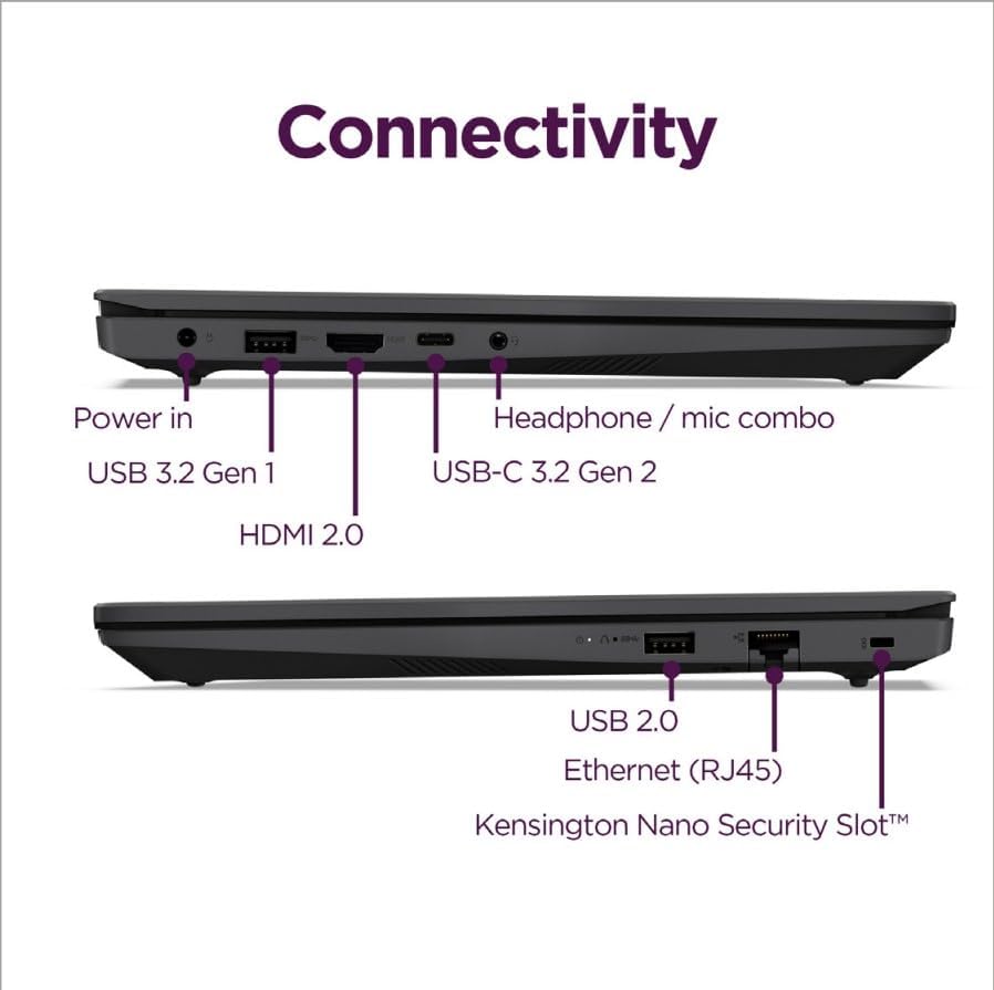 Lenovo V14 G5 Hybrid Work Laptop - 14" FHD Display - Core 7-240H - 16GB Memory - 512GB Storage - Integrated UHD Graphics - Windows 11 Home - Business Black — view 3