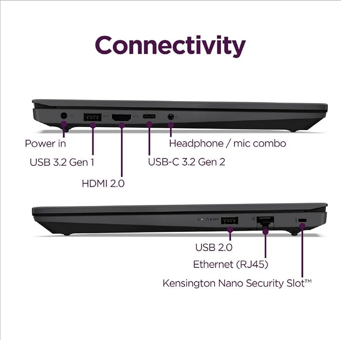 Lenovo V14 G5 Hybrid Work Laptop - 14" FHD Display - Core 7-240H - 16GB Memory - 512GB Storage - Integrated UHD Graphics - Windows 11 Home - Business Black image 4